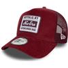 New Era Berretto da Camionista in Velluto a Coste Chiusura Regolabile Cappellino Estate Toppa Maglia Rosso
