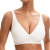 INNERSY Reggiseni Senza Ferretto Bianchi Reggiseno Senza Cuciture Bralette Microfibra Elasticizzata (XXL, Bianco)