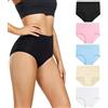 wirarpa Mutande Donna Slip Vita Alta Culotte in Cotone Pacco de 5 Taglia XS