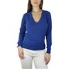 Win's Maglione Donna Scollo a V in Kashmir, Made in Italy