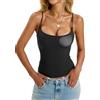 EasyGala Canotta da donna imbottita con doppia fodera con spalline sottili incorporate reggiseno camicie aderenti in tessuto estivo di base 2026