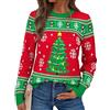 Jezonga Maglione Natalizio Donna Inverno Maglia Natale Fiocco Neve Ugly Christmas Sweater a Manica Lunga Rosa, XL