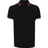 HD DHISPANIA Polo Bandiera Spagna, Uomo a Maniche Corte con Bandiera Spagnola Collo e Maniche in Cotone, Nero , M
