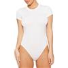 SHEKINI Body Donna Elegante Maniche Corte con Scollo Rotondo non Trasparente Contenitiva Modellante Magliette Shapewear Bodysuit Perizoma Maglie Estive Abbigliamento