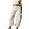 Generico Jeans Donna Vita Alta Lavoro, Jeans Gamba Dritta Estivi Pants Gamba Larga Comodo Casual Pantalone alla Moda Leggeri Pantaloni Denim Wide Leg Curvy Pantalone con Tasche