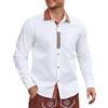 COOFANDY Camicia da uomo a maniche lunghe, colore bianco, Oktoberfest, vestibilità normale, per il tempo libero, da uomo con cotone, bianco-d., 3XL