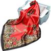 YXINAER Foulard Donna Seta Sciarpa da donna in raso di seta quadrata piccola borsa avvolgente Sciarpe retrò con stampa leopardata(ST 313)