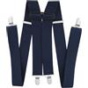 axy Bretelle da uomo larghe 3,5 cm a forma di X con 4 bretelle clip extra forti regolabili in lunghezza, Nero/Blu, Taglia unica