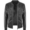 VEQUÈ Giubbotto Uomo Invernale Giubbino Imbottito Con Pelliccia Giacca in Eco Pelle Nera Casual (IT, Testo, L, Regular, Regular, Nero Bomber)