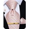 YourTies Set di cravatte in seta per uomo, motivo a quadri, paisley, floreale, con pochette quadrata, gemelli e fermacravatta, per matrimonio, festa, lavoro, occasioni formali, Taglia unica