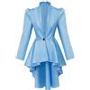 Generisch Steampunk giacca vittoriana da donna cappotto medievale vintage gotico frack a maniche lunghe smoking camicia con volant orlo irregolare medievale costume blazer con scollo a V