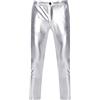 NewL Pantaloni da Discoteca da Uomo, con Rivestimento in Oro Lucido, Metallizzati, per palcoscenico, cantante, Discoteca