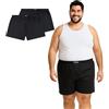 Bigdale 2 Boxer Uomo a Quadri | Mutande Uomo Taglie Forti 3XL-10XL | Boxer Uomo Cotone 100% | Mutande Uomo Boxer Extra Large Facile da Pulire, da Stirare, Traspirante | Nero, 3XL