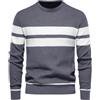 UUAISSO Maglione da Uomo Girocollo a Righe Coordinato con i Colori Felpe Pullover Lavorato a Maglia per Casual