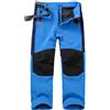 Generisch Pantaloni da sci softshell, imbottiti, per bambini, per bambini, per la neve, per l'inverno, per le attività all'aria aperta, Blu, 5-6 Anni