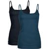 Black Premium by EMP Donna Top Neri e Blu in Confezione Doppia
