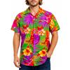 King Kameha Camicia Hawaiana Uomo Maniche Corte - Camicia Estiva Aloha con Stampa Ananas