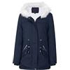 YYNUDA Cappotto invernale da donna, parka caldo, imbottito, con pelliccia, cappuccio in cotone