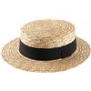 Classic Italy - Cappello Paglietta Boater - Size 58 cm - Naturel