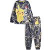 Pokémon Set Pigiama per Ragazzi Pikachu | Top a Maniche Lunghe con Grafica del Personaggio Pikachu per Bambini e Pantaloni Pigiama a Gamba Lunga in Nero | Indumenti da Notte per Bambini