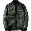 DAIHAN Uomo Streetwear Uniforme da Baseball College Leggero Giacche a vento con Colletto Rialzato Cappotto Sportivo Bomber Giubbotti Patch da Lavoro con Cerniera Intera Verde 7XL