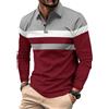 Comilaka Polo Uomo Manica Lunga Poloshirt Casual Colori a Contrasto
