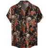 Xmiral Camicia da Uomo a Maniche Corte, a Righe Camicetta di Moda Casual Stampa Bavero Camicia Top