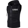 YUANOU Gilet Personalizzato da Uomo Personalizza Il Tuo Logo con Cappuccio Senza Maniche Zip Up Felpa Primavera Autunno Tinta Unita Fai da Te Giacca Gilet Color4,L