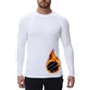 HUGE SPORTS Intimo termico da uomo a maniche lunghe con collo rialzato, termico in pile imbottito, intimo termico base, top termico, bianco, M