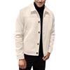 KBOPLEMQ Camicia-giacca da uomo cardigan tinta unita giacca da uomo a maniche lunghe giacca in pile elegante giacca outdoor alla moda giacca di mezza stagione casual giacca autunnale con bottoni