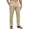 Suwangi Pantaloni Lino Uomo Pantaloni Casual Lunghi Lino Pantalone da Spiaggia Estivi Vacanza Calzoni Yoga Elastica con Tasche