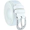 Laura Biagiotti Biagiotti Cintura Donna Sottile in Vera Pelle, Accorciabile con Scatola (Bianco 3 cm, L (115 cm))