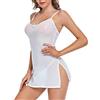 SHERRYLO Vestiti sexy trasparenti per le donne abito estivo estivo casual vedere attraverso bikini costume da bagno esotico coverup spiaggia coverups, Bianco puro, S