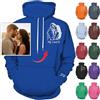 Nevaou Felpa con Cappuccio Personalizzata - Progetta il Tuo Ritratto dalla Foto per Uomini, Donne, Coppie - Regali Personalizzati, Blu Reale, L/6XL
