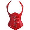GSAEIMCT Corsetto Sottoseno Push-Up Con Lacci Da Donna - Bustino Basco In Pelle Pu Rosso Civettuolo Da Allenamento Bralette, Corpetto Sexy Da Festa Gotico Con Spalline Body Shaper Shapewear,Rosso,L