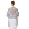 BEAUTELICATE Scialle Donna Elegante Crêpe Stola Estivo Leggera Coprispalle per Matrimonio Sposa Festa Cerimonia Abito (Argento, Taglia unica)