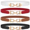 JasGood - Cintura sottile elastica da donna in vita, vintage, regolabile, cintura stretch con fibbia dorata, 80cm:Für Taillengröße 83cm-102cm