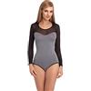 Merry Style Body Donna a Manica Lunga VBD15 (Grigio/Nero, L)