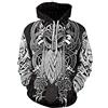 GLUDEAR - Felpa da uomo con cappuccio e stampa 3D di tatuaggi vichinghi della mitologia norvegese, taglia S-5XL, 4XL
