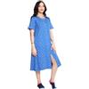 Leedya Camicia da Notte Donna Estiva, Made in Italy - Vestaglia 100% Cotone - Pigiama vestibilità Svasata e Morbida - Maniche Corte 7 Bottoni (888-Clinica-Cielo, S)