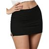 CHANGEZOE Minigonna da donna a vita medio-bassa con pantaloncini con spacco laterale elastico sexy Y2K gonne per uscire, nero, M