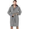 Bee Accappatoio con Cappuccio in morbida Microfibra, unisex, con pratica custodia in pvc (XL, GRIGIO)