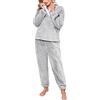 Niwicee Pigiami Due Pezzi da Donna Pigiama Donna Pile Set Invernale in Velluto Super Morbido Set Lounge Sleepwear Sets Sleepwear Soft Accappatoio Winter-B-Viola-XL