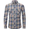 Generic Camicia da uomo a maniche lunghe, per il tempo libero, da uomo, a quadretti, con bottoni, camicia da lavoro, resistente all'abrasione, elasticizzata, con tasca sul petto, colletto alto, elegante, g, L