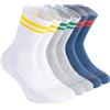 CALZITALY PACK 2-3-4 PAIA Calze Sportive Unisex, Calze tennis Padel Running Crossfit Fitness, Calze Tecniche Spugna, Calzini Cotone Antivesciche | MADE IN ITALY (43-46, 3 Paia con righe - Asb)