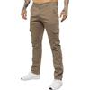 989Zé ENZO Jeans Uomo Pantaloni Casual Cargo Cotone Slim Fit Tasche Laterali EZ410 Beige 38