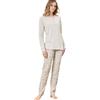 SNELLY Pigiama Donna Lungo 100% Caldo Cotone Invernale, Pigiami 2 Pezzi Maglia Manica Lunga Aperta o Collo con Bottoni, Taglie 44/62 Taglie Forti