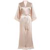 BABEYOND Coucoland - Accappatoio lungo da donna, tinta unita, con maniche in pizzo, per damigella d'onore, kimono in raso, biancheria da notte da donna, estiva