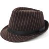 Zylioo XL Trilby Fedora Cappello da uomo in lana anni '20 Manhattan cappello gessato gangster cappello a tesa corta Panama Jazz Cap