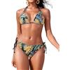 Svanco Costume Donna Due Pezzi Bikini Triangolo - Legame al Collo, Braghe Regolabili, Schiena Nuda e Imbottito, Perfetto per Mare